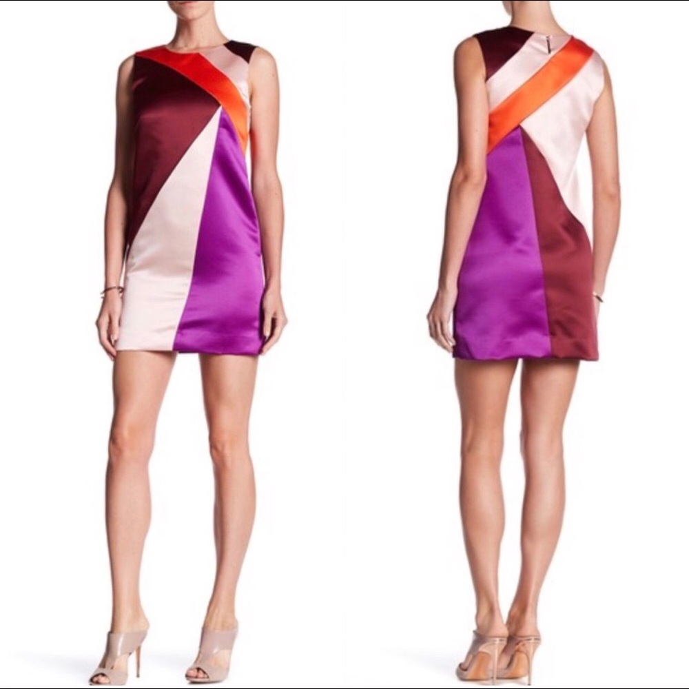 Milly Peau De Soie Seamed Shiftdress
